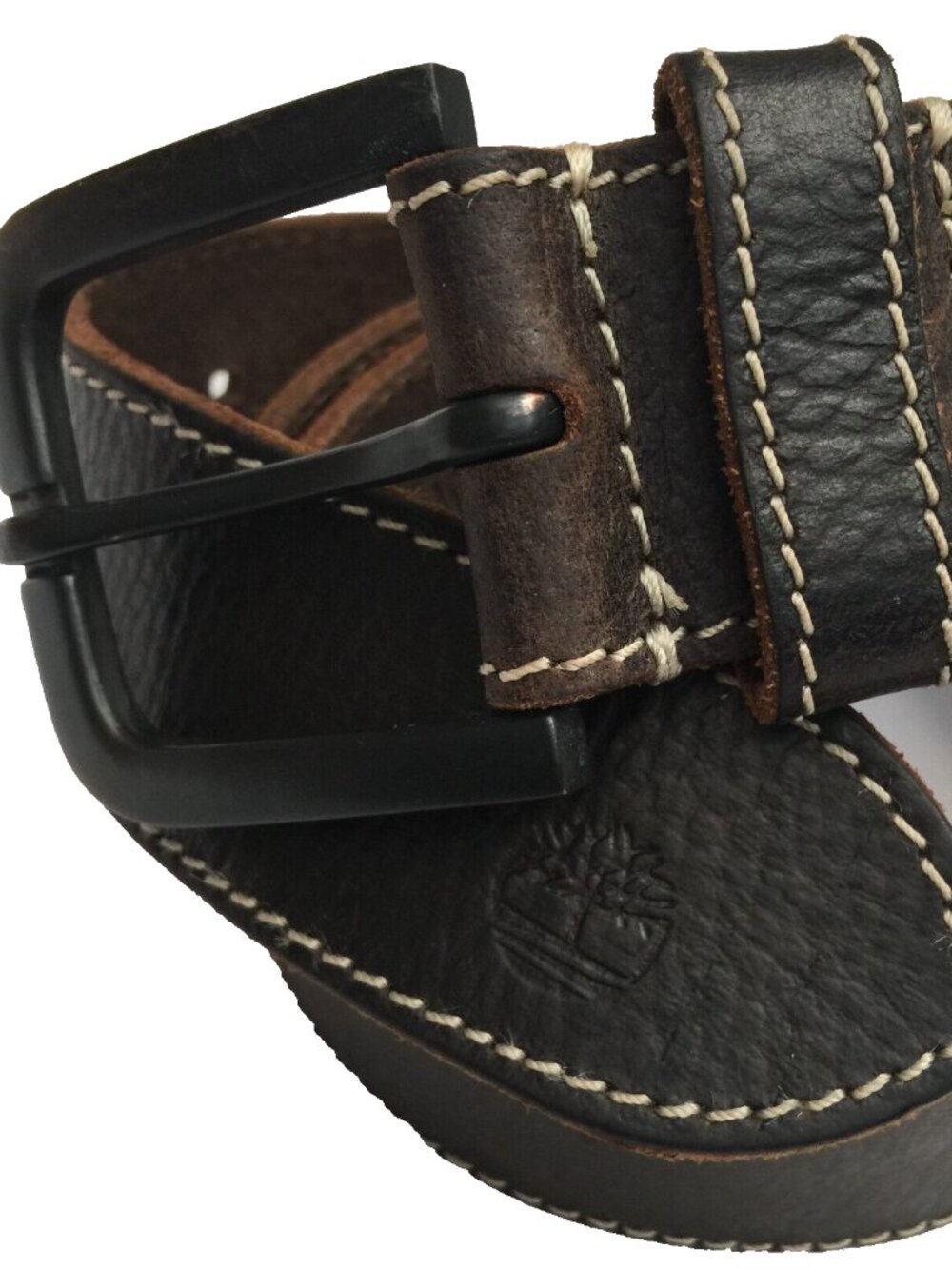 TIMBERLAND LEATHER BELT MENS 34 DARK BROWN 42.25"x1.5"